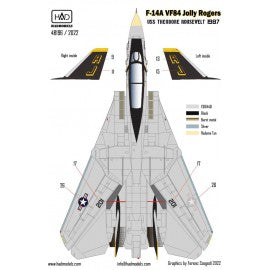 HAD Models 48196 1/48 REPRINT F-14A VF-84 Jolly Rogers BuNo162702 decal sheet