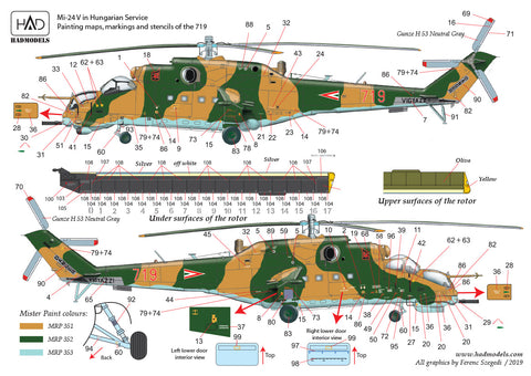 HAD Models 48200 1/48 Mi-24 D/V ” Eagle Killers” in Hungarian Service with extra stencils decal sheet