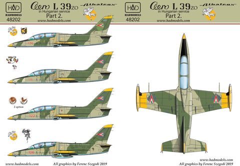 HAD Models 48202 1/48 Aero L-39 ZO Hungarian Part 2 decal sheet