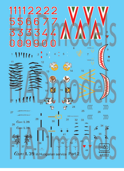 HAD Models 48202 1/48 Aero L-39 ZO Hungarian Part 2 decal sheet