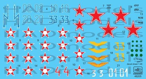 HAD Models 48205 1/48 Il-10 late part 1 decal sheet