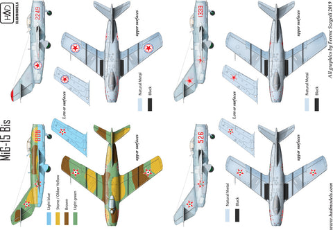 HAD Models 48207 1/48 MiG-15 Bis (North Corea, Soviet, Hungarian) decal sheet