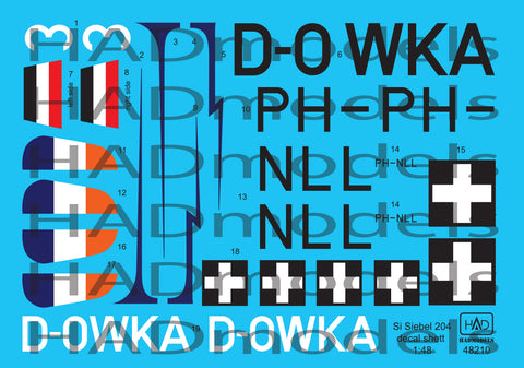 HAD Models 48210 1/48 Siebel Si 204 decal sheet