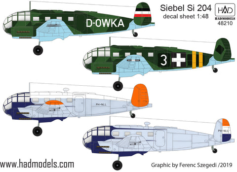HAD Models 48210 1/48 Siebel Si 204 decal sheet