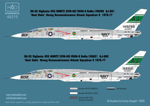 HAD Models 48215 1/48 RA-5C Vigilante / USS Nimitz decal sheet