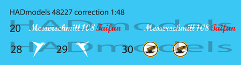 HAD Models 48227 1/48 Messerschmitt Bf 108 Taifun decal sheet