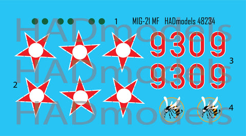 HAD Models 48234 1/48 MiG-21 MF HUNAF 9309 Dong? Squadron decal sheet