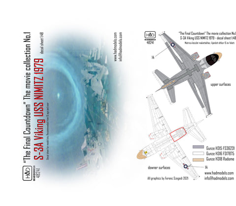 HAD Models 48241 1/48 S-3A Viking ”Final Countdown” collection decal sheet