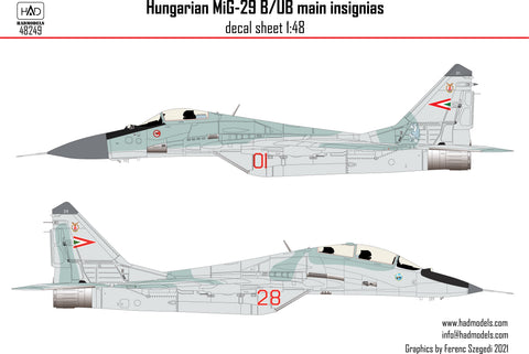 HAD Models 48249 1/48 MiG-29 B/UB decal sheet