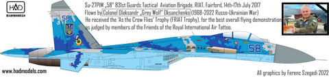 HAD Models 48257 1/48 Ukrainian Su-27 P1M (Flanker B) decal sheet
