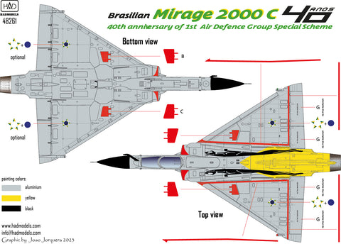 HAD Models 48261 1/48 Mirage 2000C ”40th anniversary of 1st Air Defence Group” decal sheet