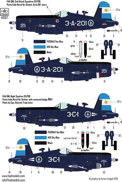 HAD Models 48267 1/48 F4U- Corsairs decal sheet Part 2
