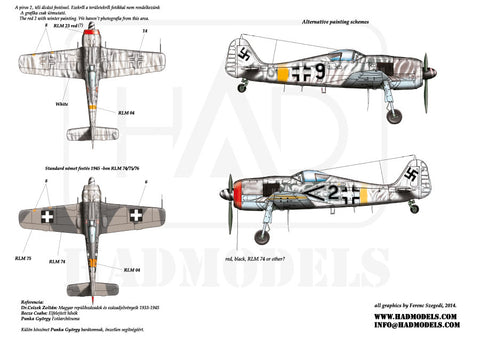 HAD Models 72083 1/72 FW-190 F-8 red 2; 9; W-517; w505 decal sheet / matrica