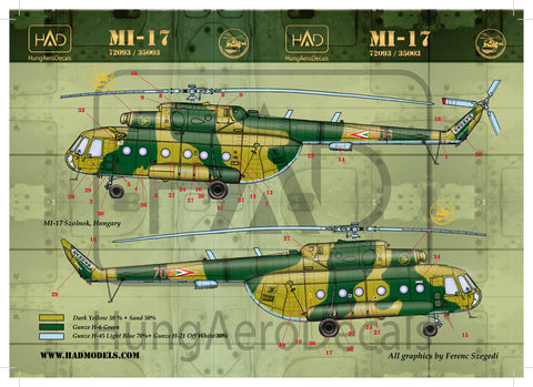 HAD Models 72093 1/72 Mi-17 (Hungarian 706, 707) decal sheet
