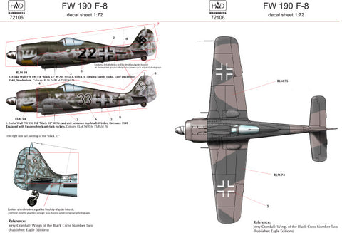HAD Models 72106 1/72 FW 190 F-8 decal sheet
