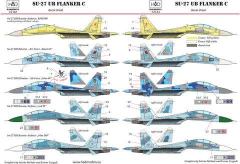HAD Models 72161 1/72 Su-27 UB decal sheet