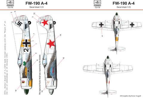 HAD Models 72179 1/72 FW-190 A-4 decal Sheet