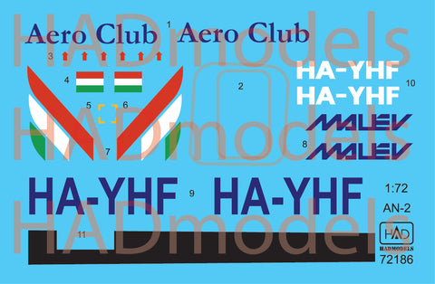 HAD Models 72186 1/72 An -2 Mal?v decal sheet