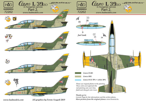 HAD Models 72202 1/72 L-39 Hungarian with DDR painting decal sheet