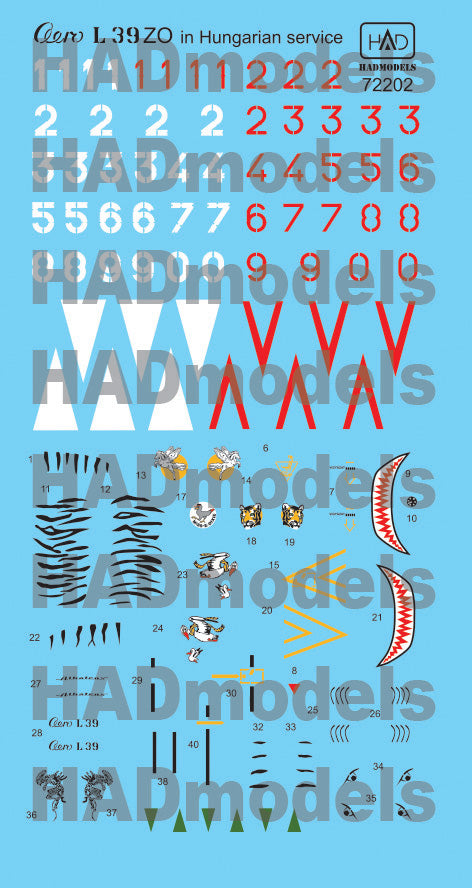 HAD Models 72202 1/72 L-39 Hungarian with DDR painting decal sheet