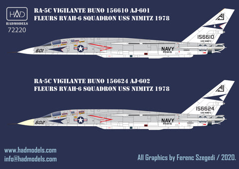 HAD Models 72220 1/72 RA-5C Vigilante USS NIMITZ 1978 / part 3 decal sheet