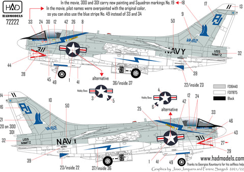 HAD Models 72222 1/72 A-7E Corsair II VA-82 ” The Marauders” in ”The Final Countdown” decal collection