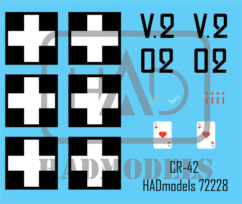 HAD Models 72228 1/72 CR-42 Royal Hungarian Air Force ”V.202” decal sheet