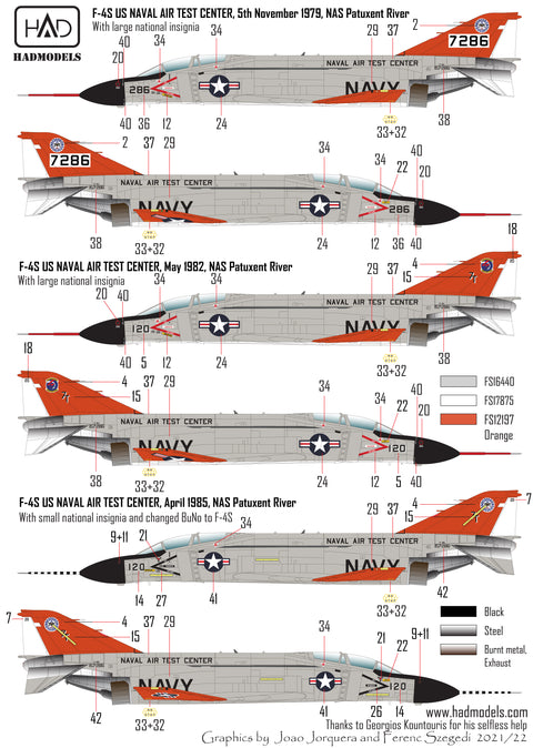 HAD Models 72255 1/72 F-4J US NAVAL Air Test Center ” The final Copuntdown” decal sheet