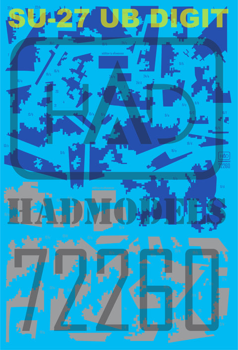 HAD Models 72260 1/72 Su-27 UB Ukrainian digital camouflage decal sheet