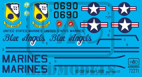 HAD Models 72271 1/72 KC-130F Fat Albert 0690 decal sheet