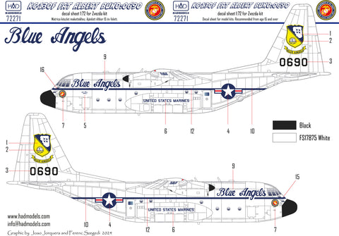 HAD Models 72271 1/72 KC-130F Fat Albert 0690 decal sheet