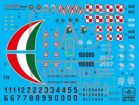 HAD Models DW-72004 1/72 An-26 decal sheet