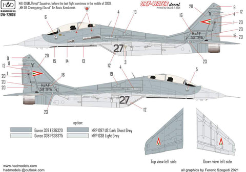 HAD Models DW-72008 1/72 MiG-29 NATO decal sheet
