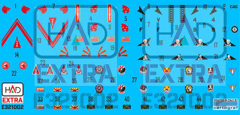 HAD Models E321002 1/32 F-14A Helmet and dress sewing markings EXTENDED version decal sheet