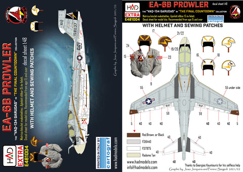 HAD Models E481004 1/48 EA-6B Prowler VAQ-134 ”GARUDAS” in the ”Final Countdown” decal sheet