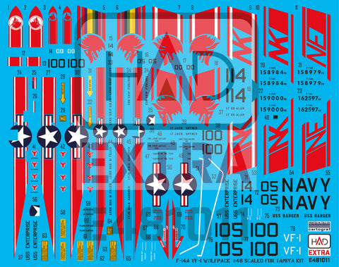 HAD Models E481011 1/48 F-14A VF-1 Wolfpack new extended version decal sheet