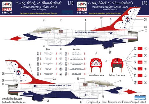 HAD Models E481016 1/48 F-16C Block 52 Thunderbirds Demonstration team 2024