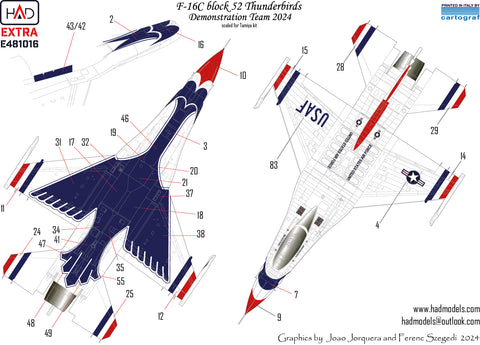 HAD Models E481016 1/48 F-16C Block 52 Thunderbirds Demonstration team 2024