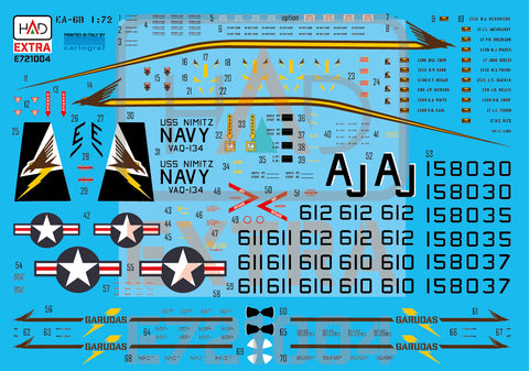 HAD Models E721004 1/72 EA-6B Prowler VAQ-134 ”GARUDAS” in the ”Final Countdown” decal sheet