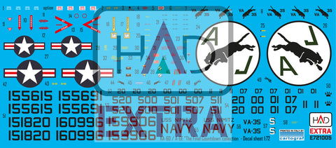 HAD Models E721005 1/72 A-6E Intruder ”The final Countdown” decal sheet