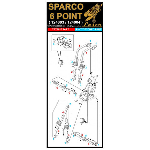 HGW 124004 1/24 Sparco Blue - Six Point