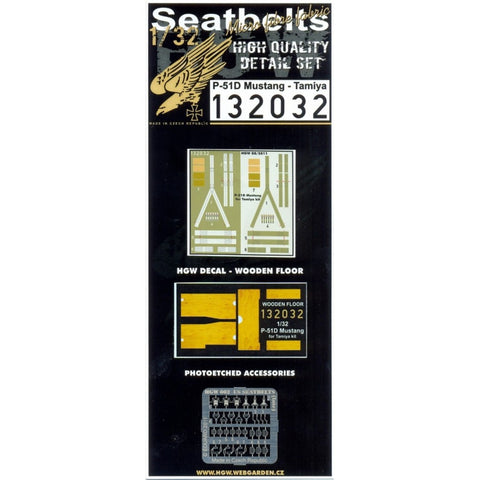HGW Models 132032 1/32 P-51D Mustang + Wooden Cocpit Floor wood grain decal included | Tamiya