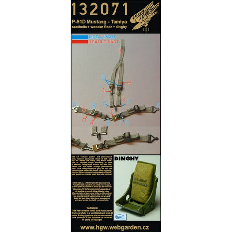 HGW Models 132071 1/32 P-51D Mustang + Dinghy resin pillow included | Tamiya