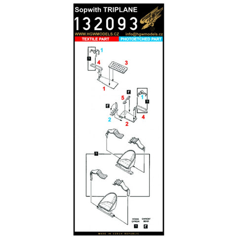 HGW Models 132093 1/32 Sopwith Triplane 2 sets | Wingnut Wings