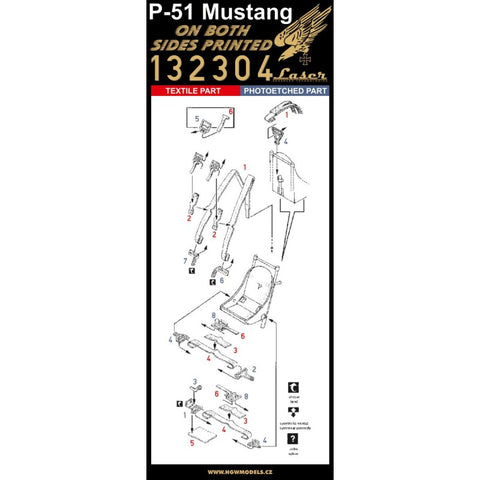 HGW Models 132304 1/32 P-51 Mustang pre-cut (laser) | double-sided printing