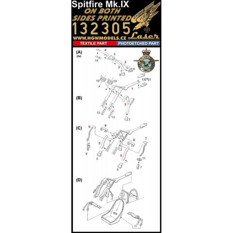 HGW Models 132305 1/32 Spitfire Mk.IX pre-cut (laser) | double-sided printing