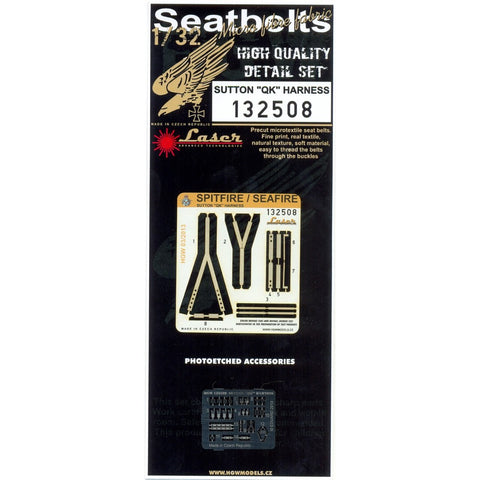 HGW Models 132508 1/32 Sutton "QK" Harness pre-cut (laser) | Spitfire / Seafire