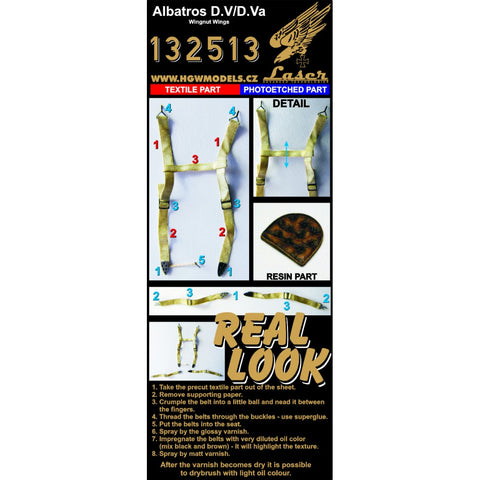 HGW Models 132513 1/32 Albatros D.V / D.Va + Pillow pre-cut (laser) | inc. resin part | WnW