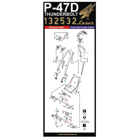 HGW Models 132532 1/32 P-47D Thunderbolt pre-cut (laser) | Hasegawa, Revell, Trumpet.