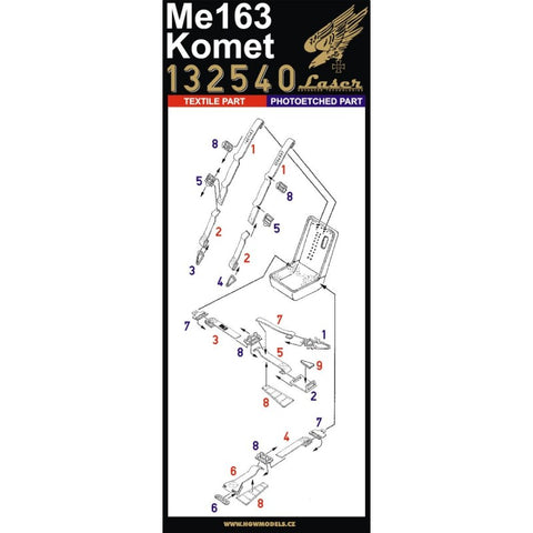 HGW Models 132540 1/32 Messerschmitt Me 163 Komet pre-cut (laser) | Meng, Hasegawa